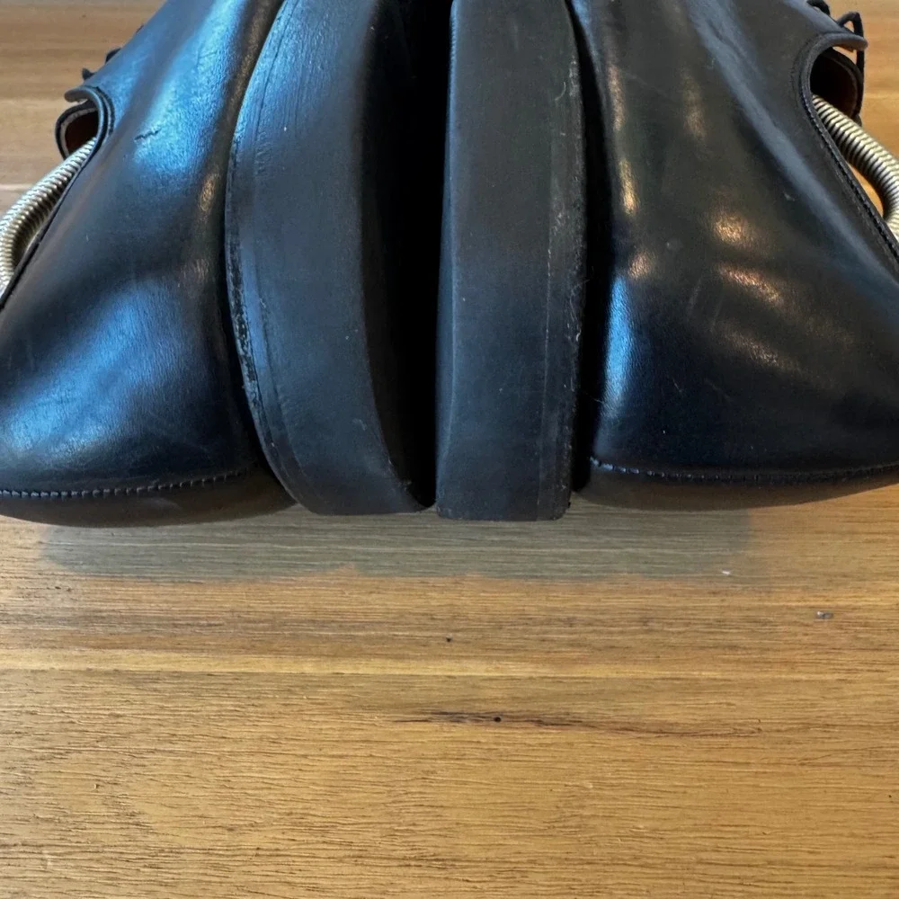 Allen Edmonds‎ Kennett Men 12 C Black Leather Moc Toe Blucher Dress Shoes